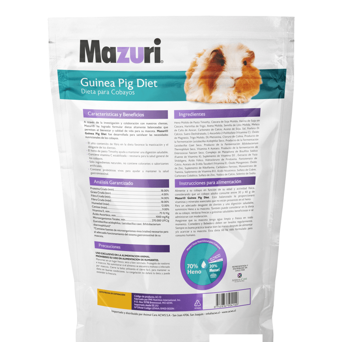Mazuri Cuy Cobayo Timothy 1 Kg - Imagen 3