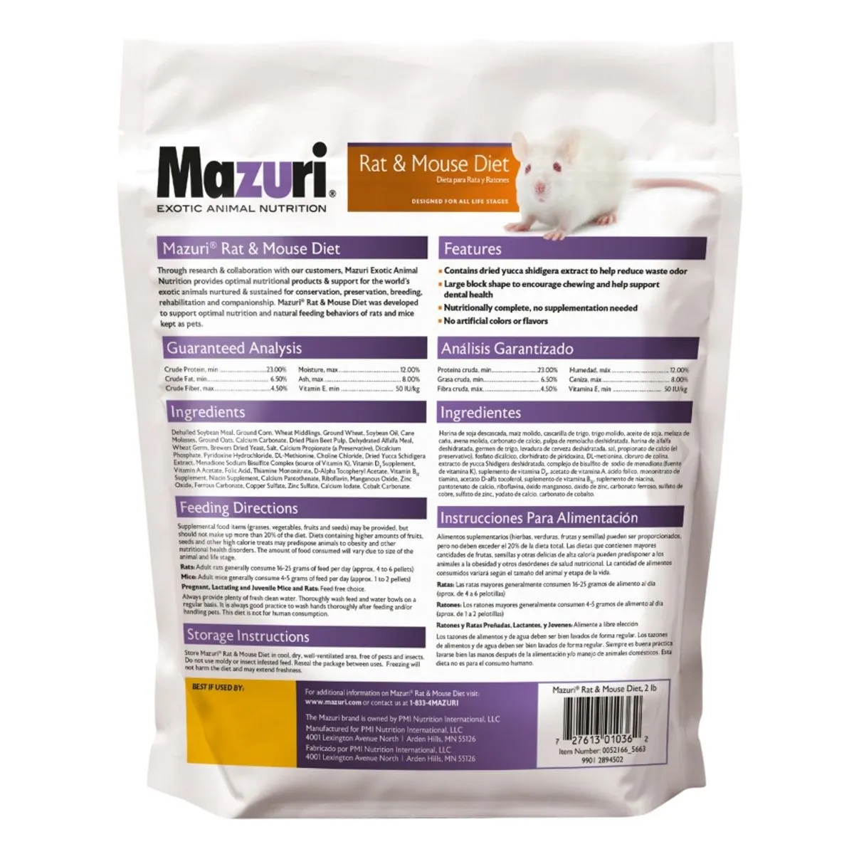 Mazuri Ratas y Ratones 0.9 Kg - Imagen 4